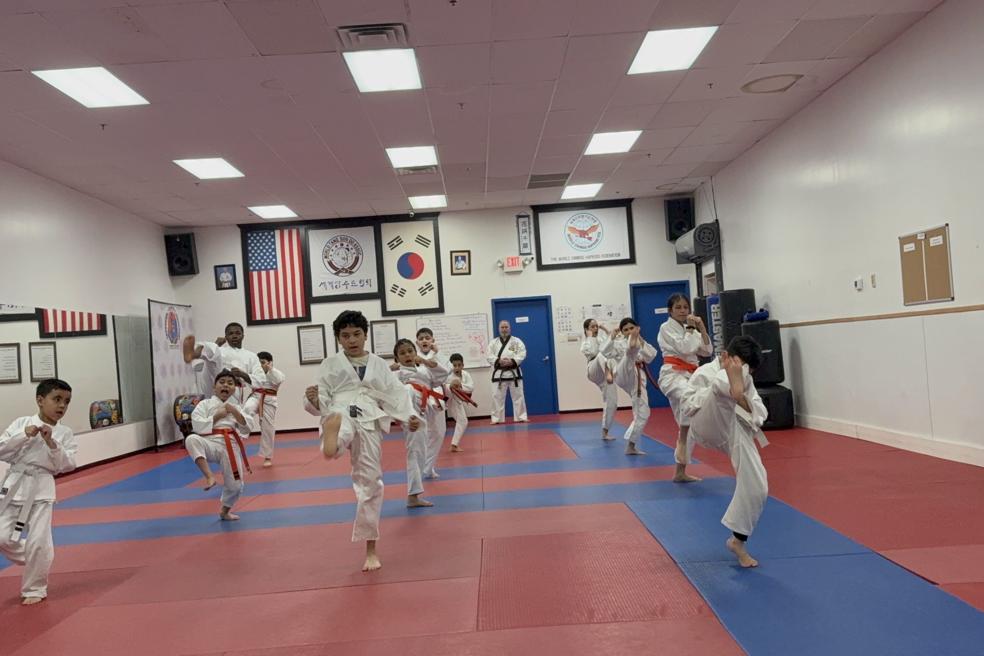 Is Your Child students training together at Roman's Shin Karate in Hamilton
